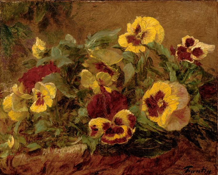  方丹·拉图尔 Fantin-Latour Pansies. Henri Fantin-Latour